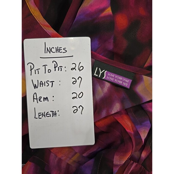 Boho Fairy Artsy Flowy Sheer Colorful Roomy Purple Pink Popover Blouse Womens 3X - Picture 5 of 8